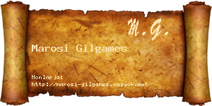 Marosi Gilgames névjegykártya